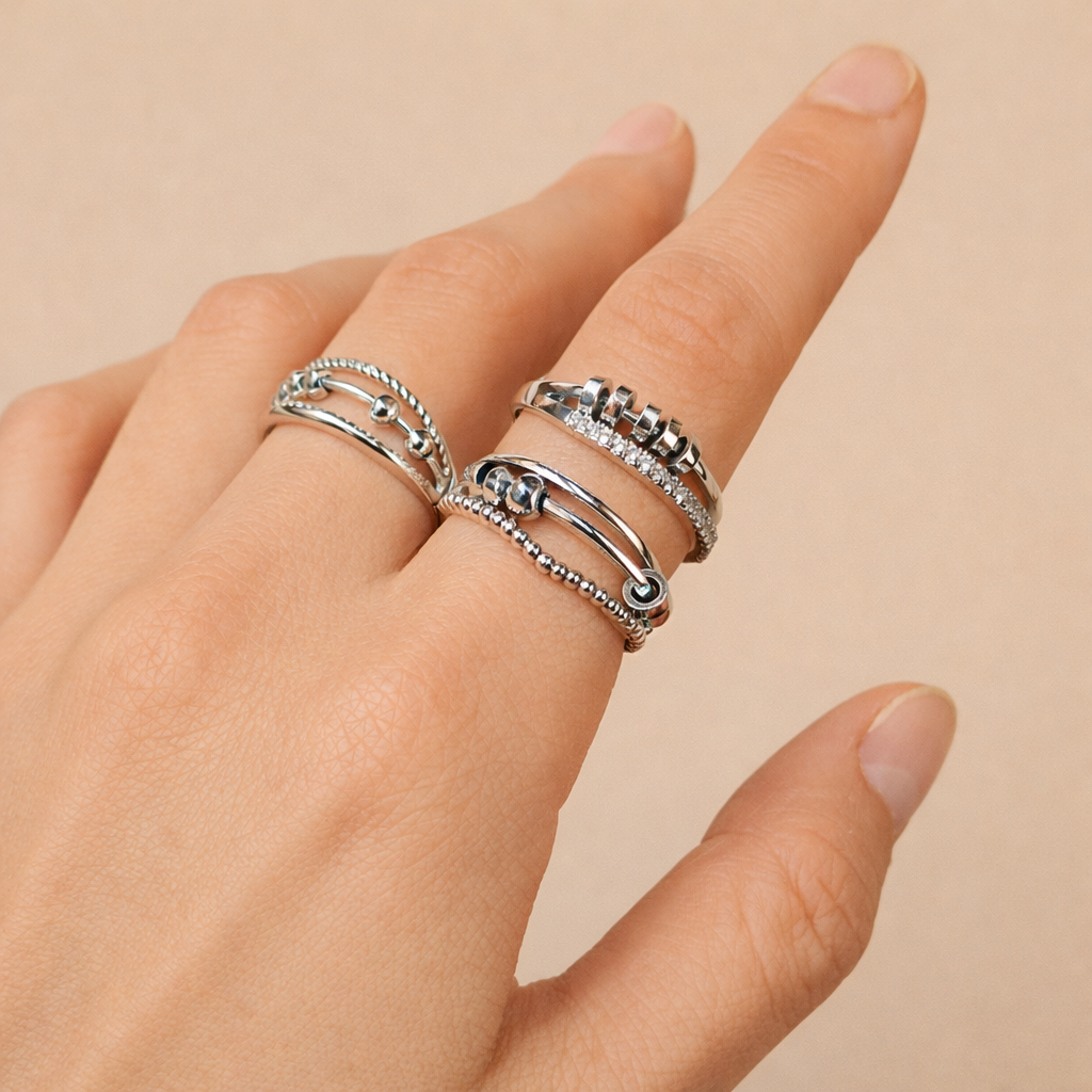 Sterling Silver Peace Anxiety Fidget Ring