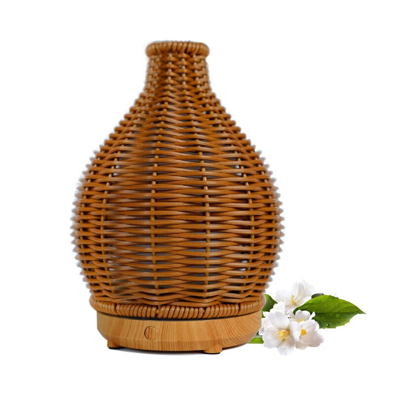 LED Light Rattan Vase Aromatherapy Essential Oil Diffuser - diffuser