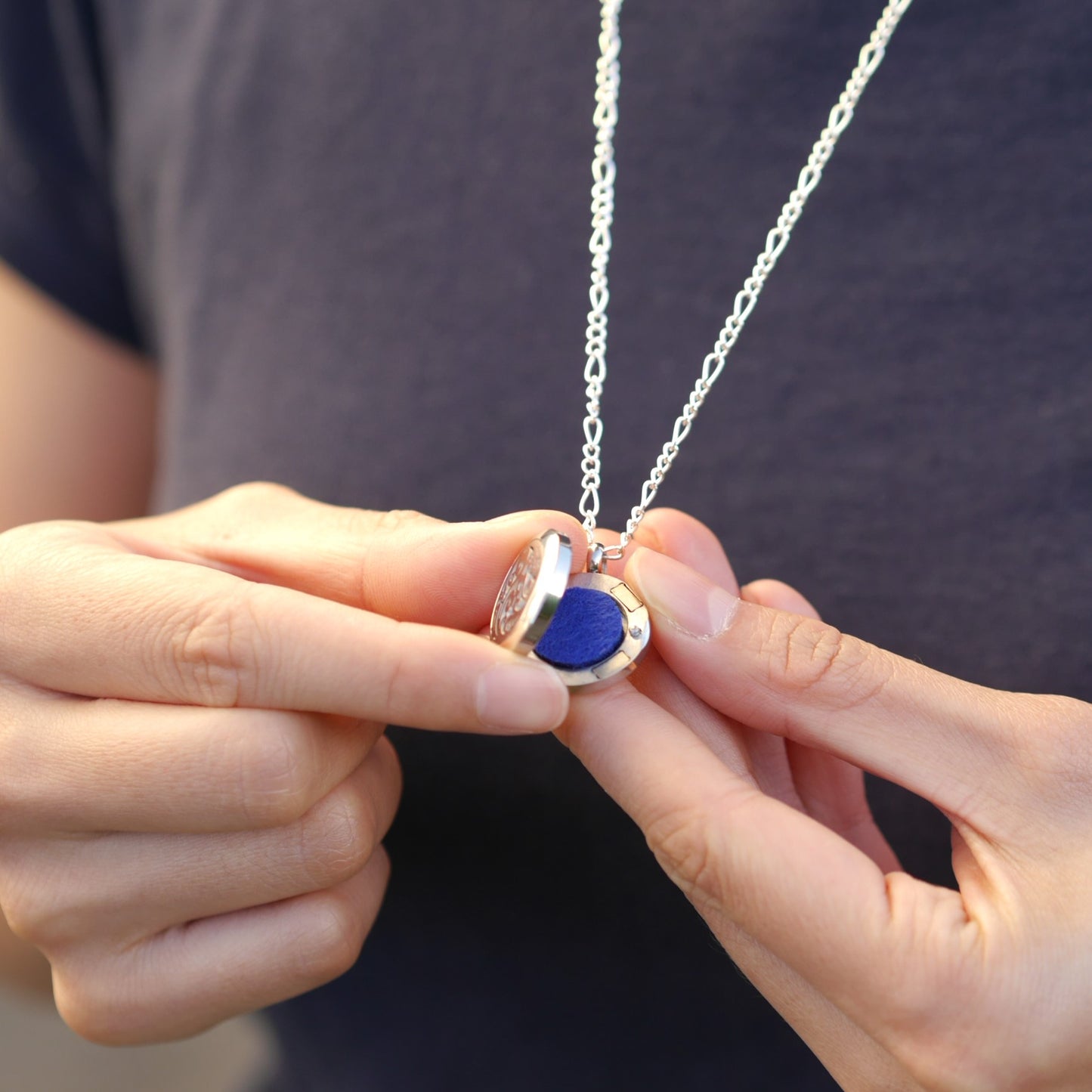 Lotus Sterling Silver Chain Diffuser Necklace