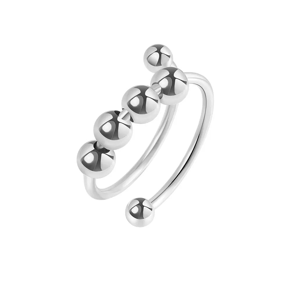 Sterling Silver Clarity Fidget Ring (Silver / Gold)