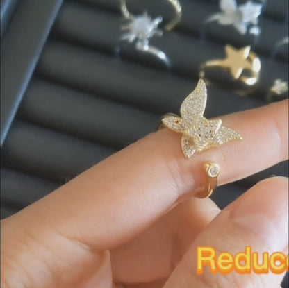Butterfly Anxiety Fidget Ring (Silver / Gold)