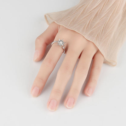Sun Anxiety Fidget Ring (Silver / Gold) - fidget ring