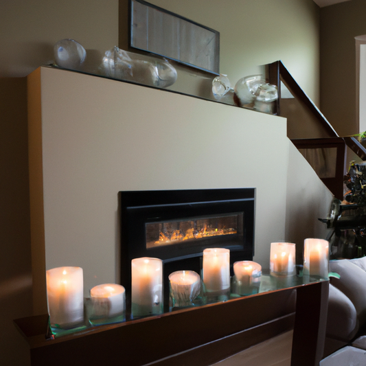 Create an image of a cozy, beautifully decorated living room in a modern New Zealand home, lit by various exquisitely designed candles. Feature candles of different shapes and sizes, some set on woode