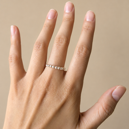 Sterling Silver 8 Mini Beads Fidget Ring