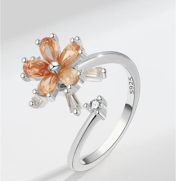 Cherry Blossom Fidget Ring (Silver / Gold) - fidget ring
