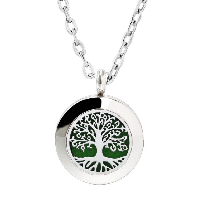 Tree of Life Sterling Silver Chain Diffuser Necklace