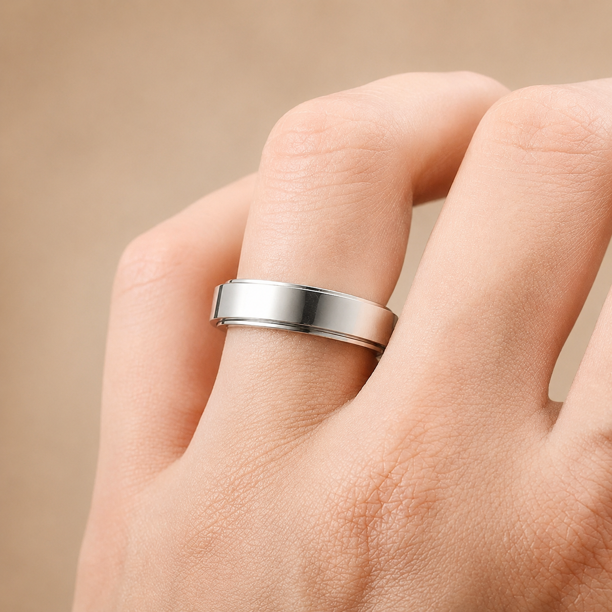 Silver Band Fidget Ring