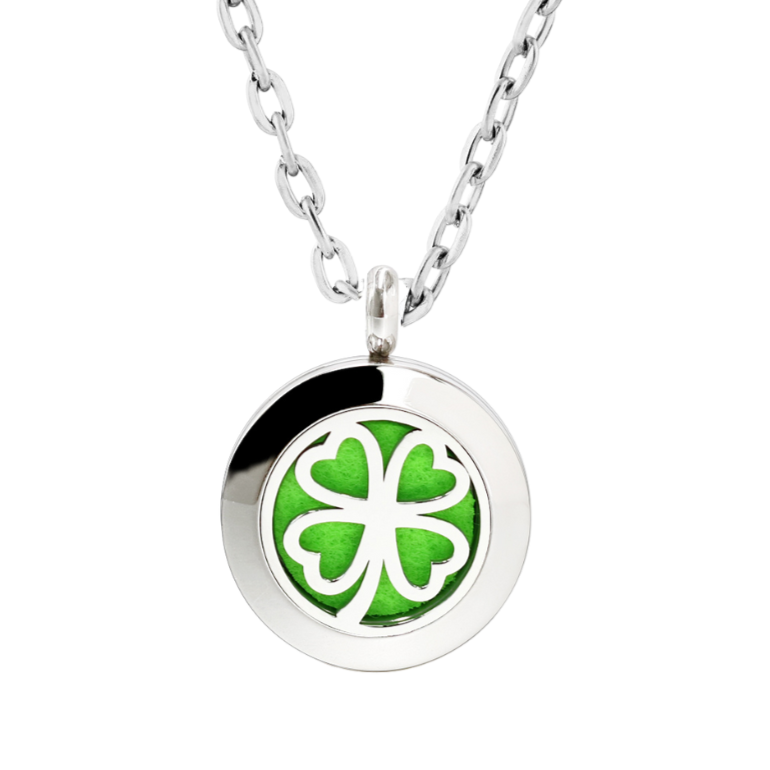 Lucky Clover Sterling Silver Chain Diffuser Necklace