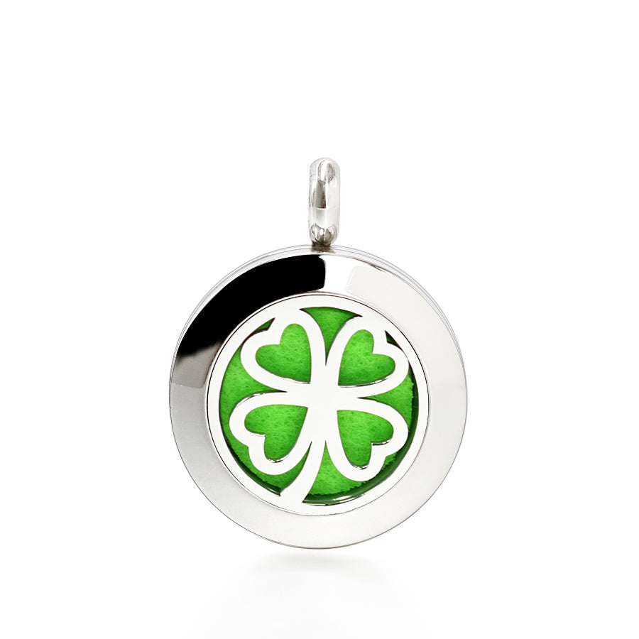 Lucky Clover Sterling Silver Chain Diffuser Necklace