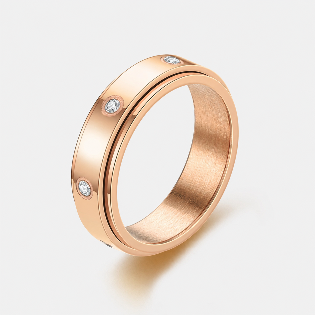 Eternity Fidget Ring ( Silver / Rose Gold)