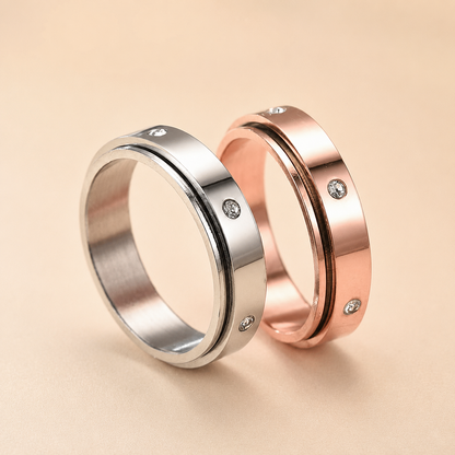 Eternity Fidget Ring ( Silver / Rose Gold)