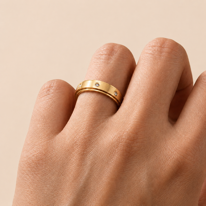 Eternity Fidget Ring ( Silver / Rose Gold)