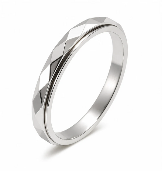 Thin Ripple Spinner Fidget Ring