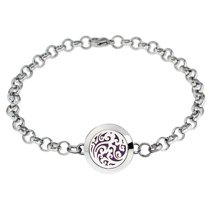 Stainless Silver Aromatherapy Bracelet Wave - Main Image