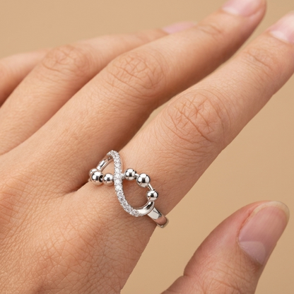 Sterling Silver Eternity Beads Fidget Ring
