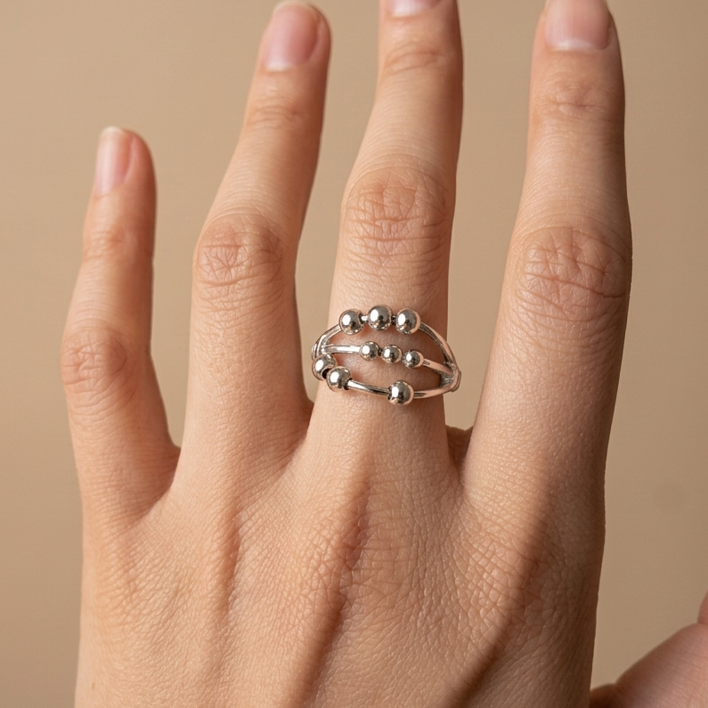 Sterling Silver Orbit Fidget Ring
