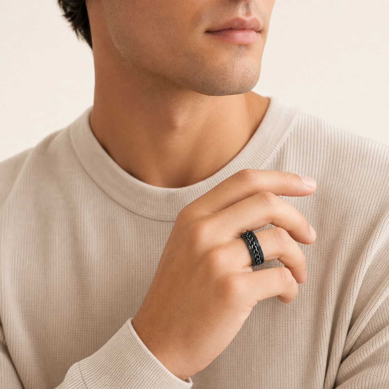 Black Chain Fidget Ring