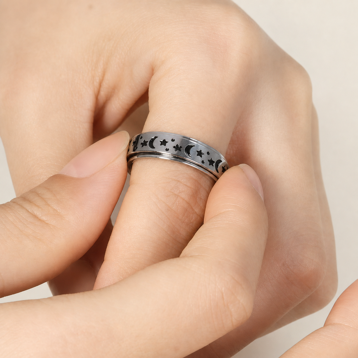 Luna Fidget Ring ( Silver / Rose Gold)