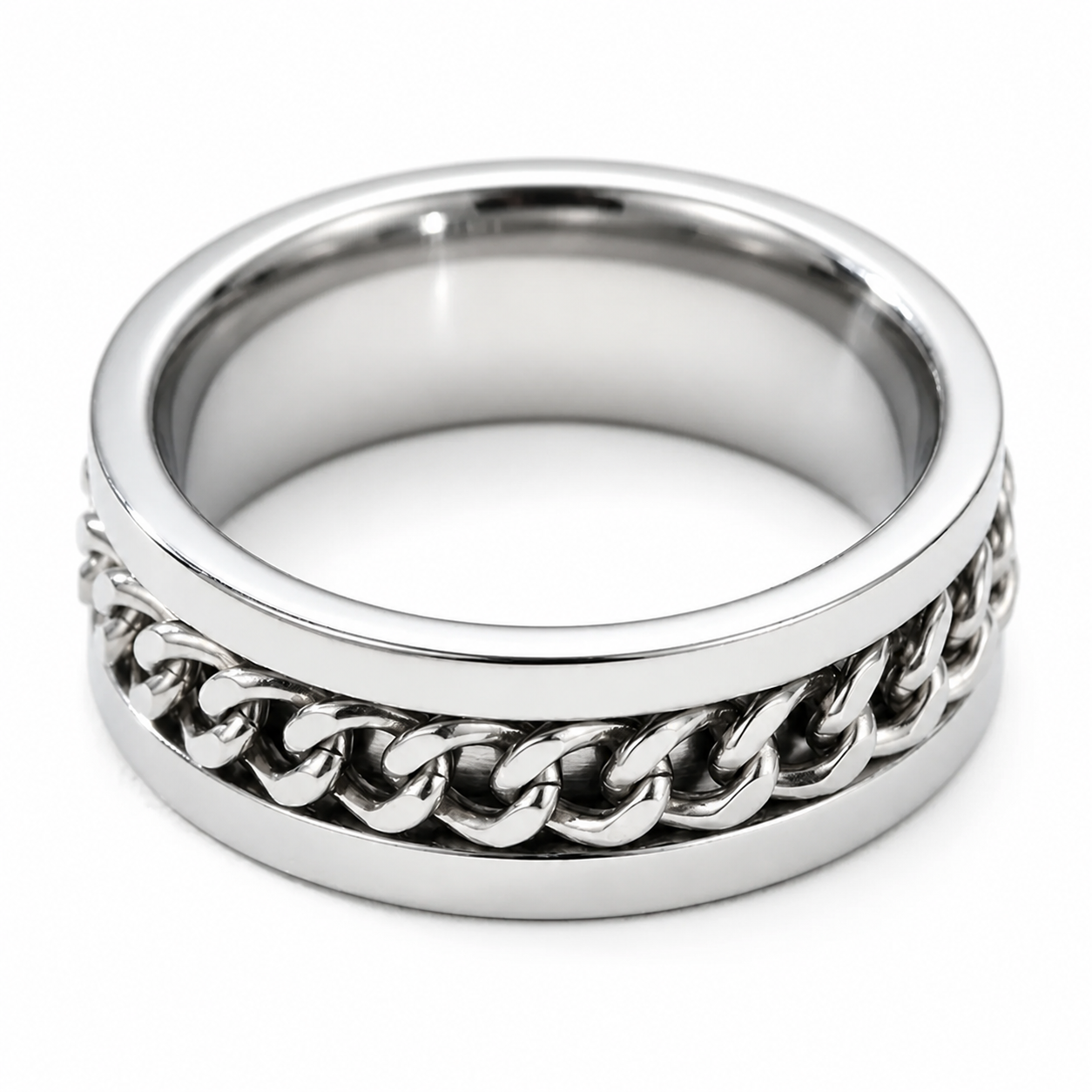 Silver Chain Fidget Ring