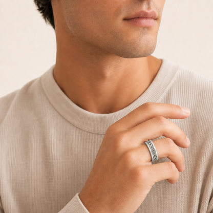 Silver Chain Fidget Ring