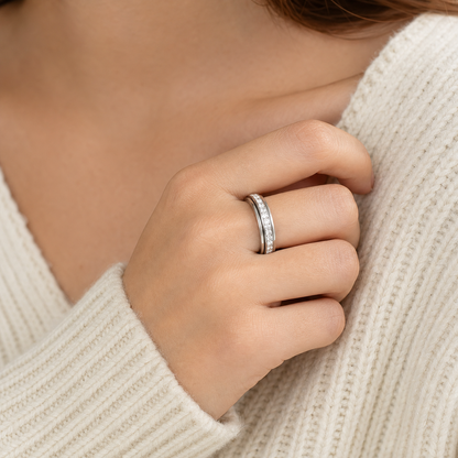 Silver Zirconia Fidget Ring