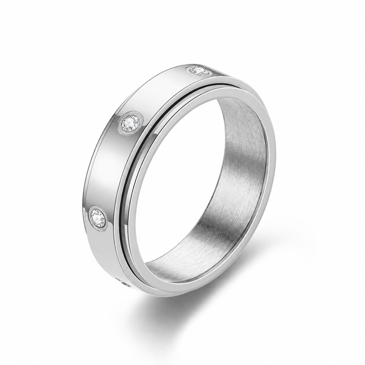 Eternity Fidget Ring ( Silver / Rose Gold)