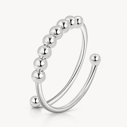 Sterling Silver 8 Mini Beads Fidget Ring