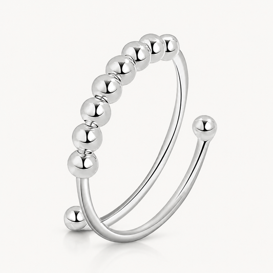Sterling Silver 8 Mini Beads Fidget Ring