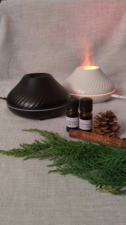 LED Flame Light Aromatherapy Essential Oil Diffuser (Black / White)