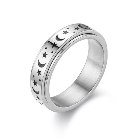 Luna Fidget Ring ( Silver / Rose Gold)