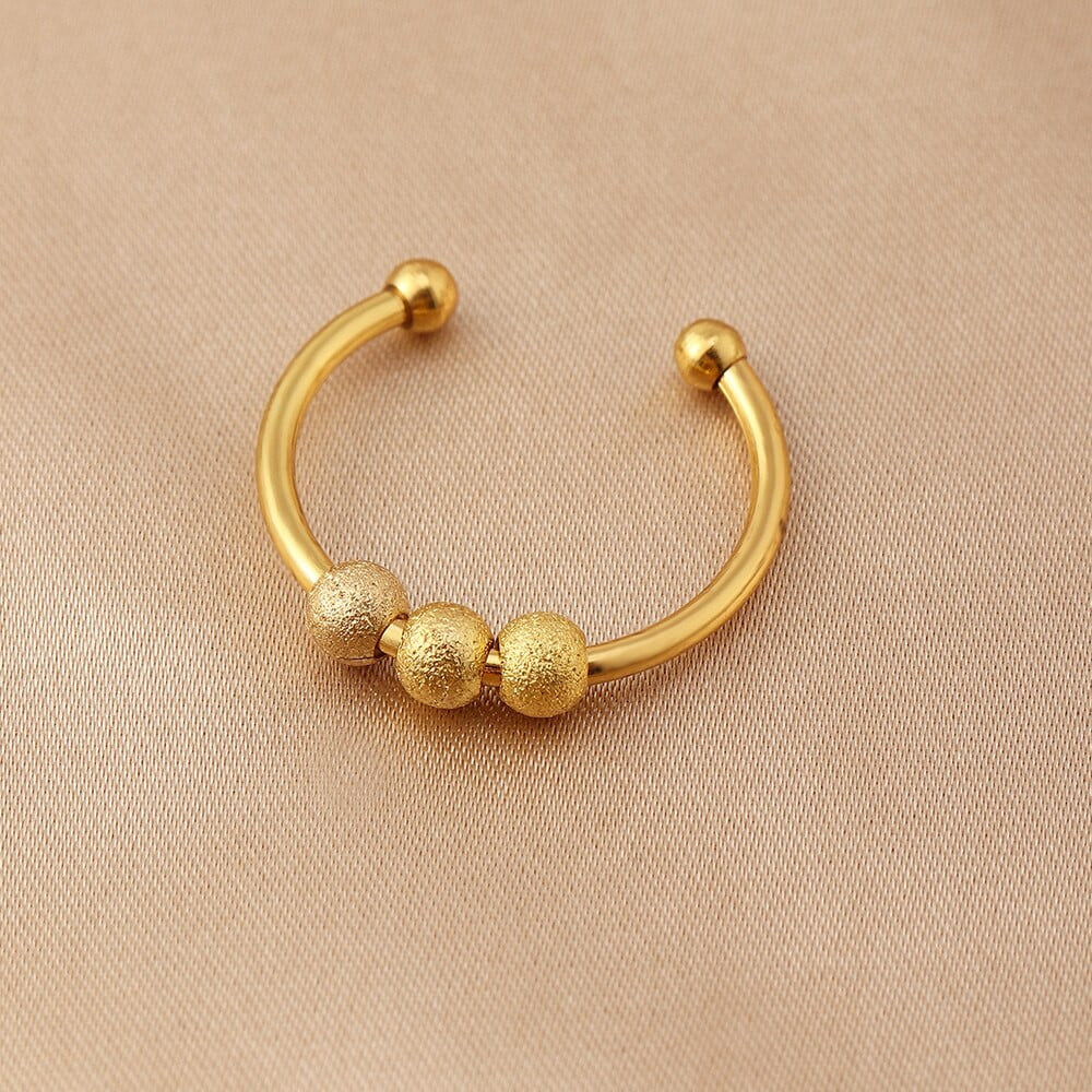 Three Beads Gold Fidget Ring - fidget ring