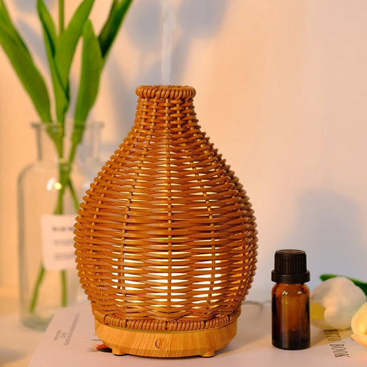 LED Light Rattan Vase Aromatherapy Essential Oil Diffuser - diffuser