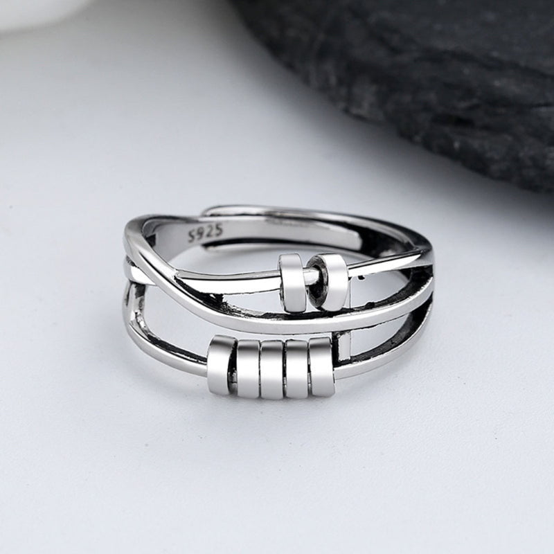 Mindful Anxiety Fidget Ring (Silver / Rose Gold) - fidget ring
