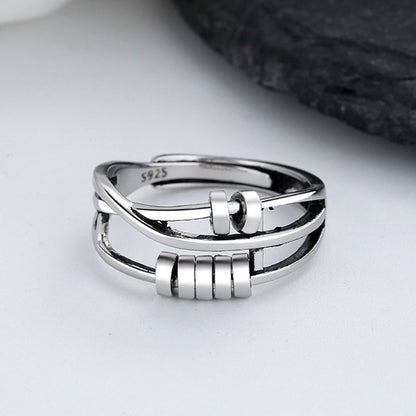 Mindful Anxiety Fidget Ring (Silver / Rose Gold) - fidget ring
