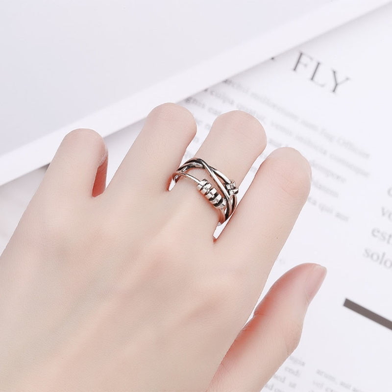 Mindful Anxiety Fidget Ring (Silver / Rose Gold) - fidget ring