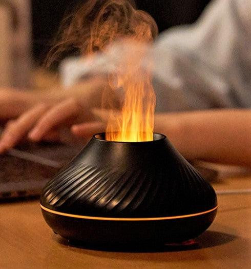 LED Flame Light Aromatherapy Essential Oil Diffuser - diffuser