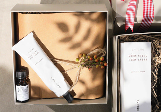 Luxury Self-Care Candle Gift Box - Hand Cream, Shower Gel, Candle & Essential Oil Ahuru Candles