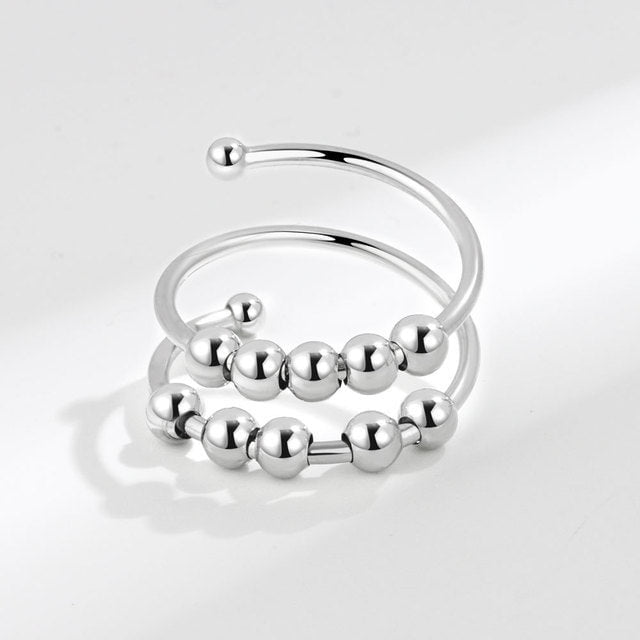Sterling Silver Gratitude Fidget Ring - fidget ring