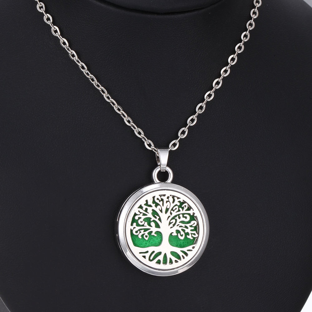 Aromatherapy Necklace with Tree of Life Pattern Enhance Your Wellness Today!
