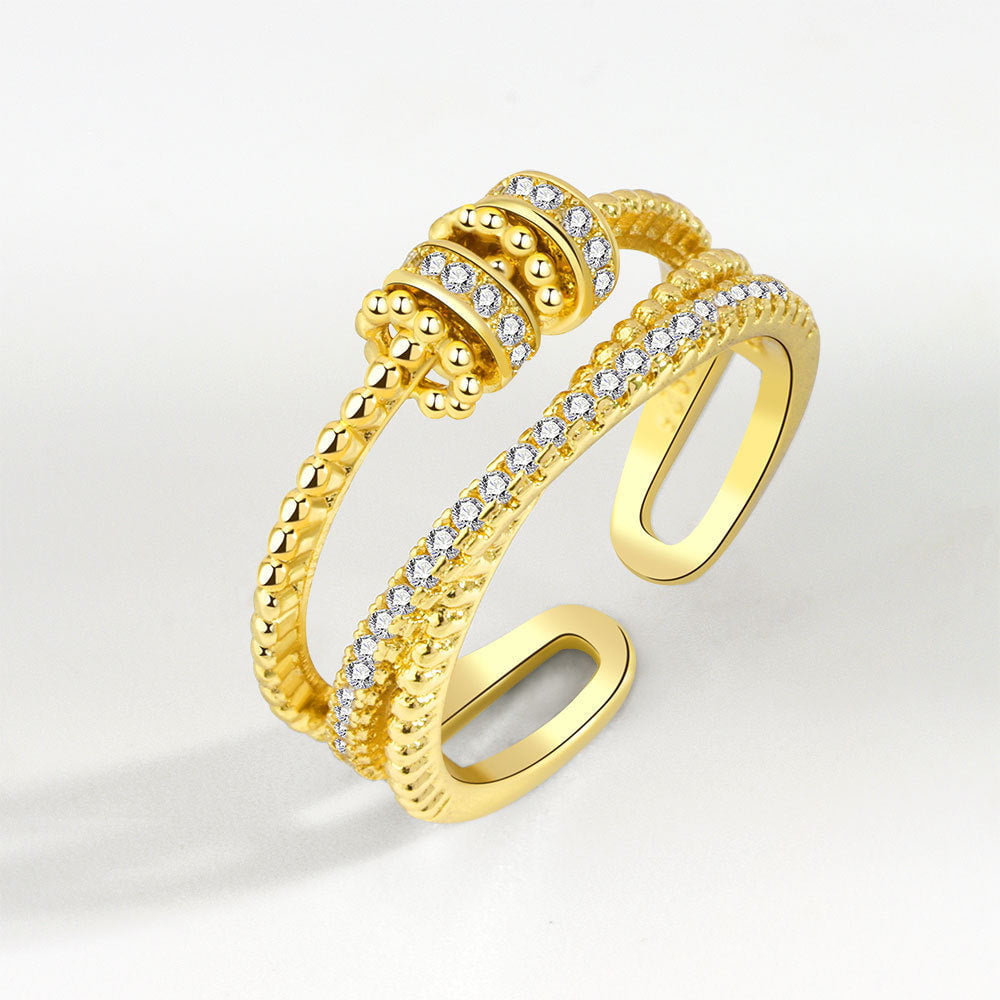 Sterling Silver Balance Fidget Ring (Silver / Gold / Rose Gold) - fidget ring
