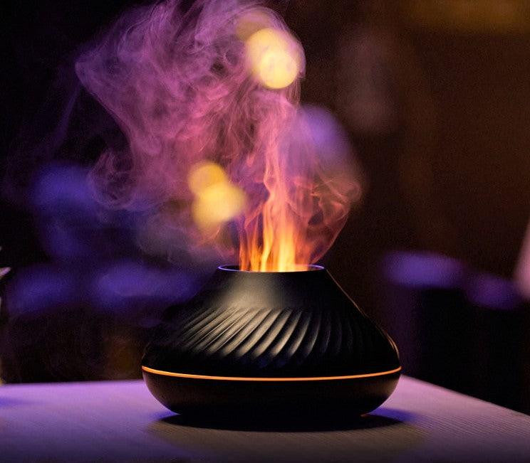 LED Flame Light Aromatherapy Essential Oil Diffuser - diffuser