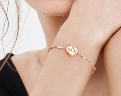 Tree - Rose Gold Stainless Steel Aromatherapy Bracelet - Jewelry